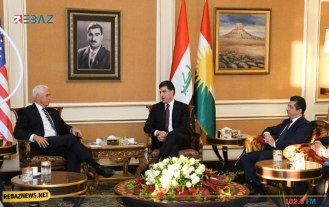 رئيس إقليم كوردستان ورئيس الحكومة يستقبلان نائب الرئيس الأمريكي