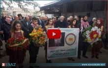 مراسيم تشييع المناضل خالد مشايخ في مدينة قامشلو